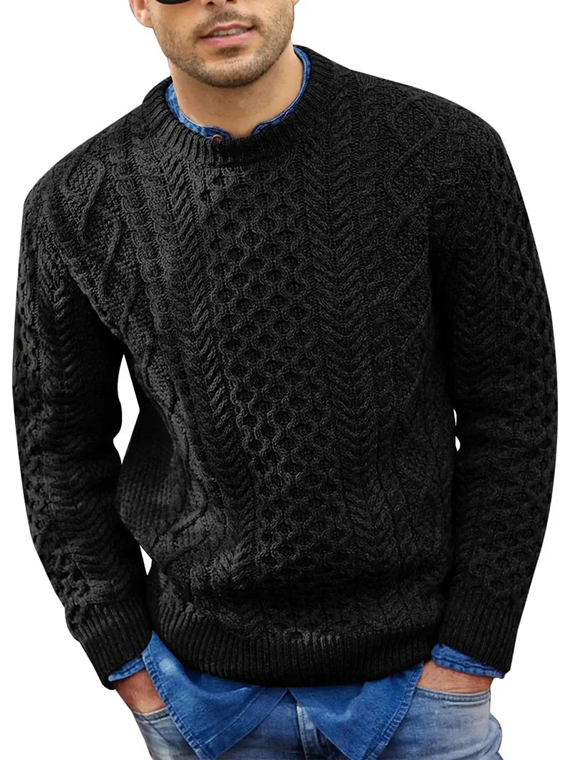 Pink Sweater Men's Autumn Winter New Pure Color Pullover Knitted Sweater Menwear Fashion Large Size Male Clothing