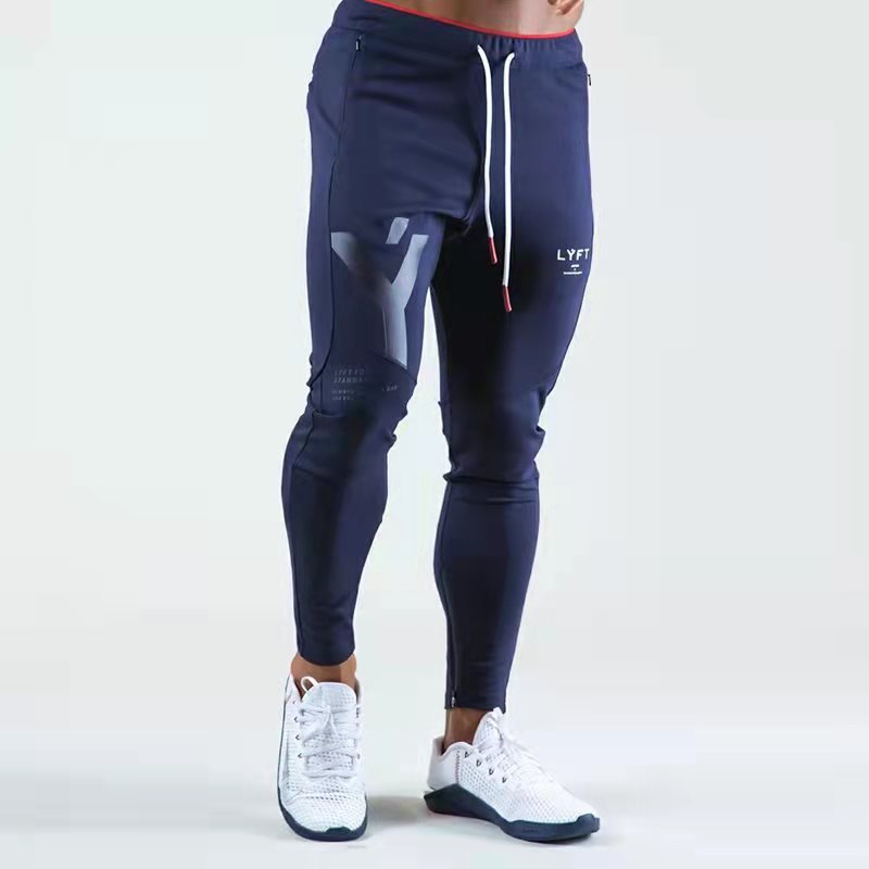 Gym Fitness Trousers Men's Autumn And Winter New Breathable Sports Wind Casual Fashion Pants Men's Waist Belt Sports Pants