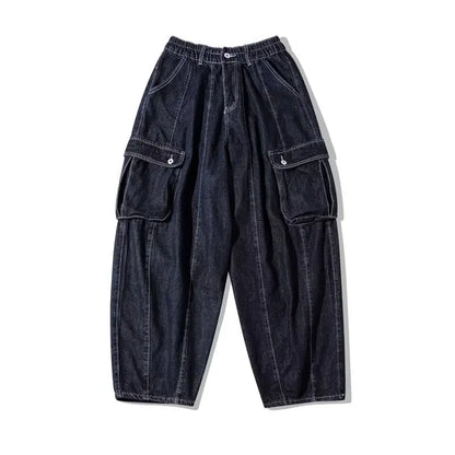 saferido Baggy Cargo Jeans big pocket Trousers Male Denim Pants Wide Leg Pant women's Jeans Loose Casual Streetwear Hip Hop Harajuku