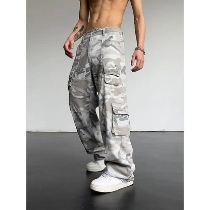 saferido Camo Pants Baggy Jeans Hip Hop Trousers for Men Oversize Cargo Streetwear Denim Y2k Man Trendyol Woman Casual Grey Men's