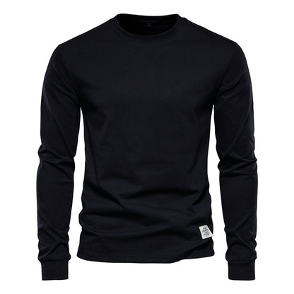 Spring New men T Shirt Fashion O-neck Long Sleeved Cotton Mens Tshirts High Quality  Man T-shirt 12 Color