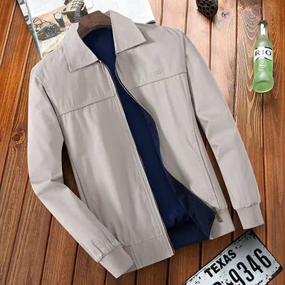 Autumn Winter Men's Bomber Jacket Mens Outwear Windbreaker Both-Side Coats Fashion Slim Fit Business Coats Mens Clothing