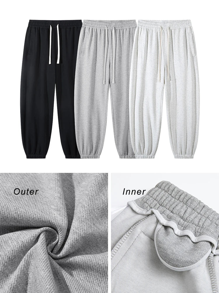 saferido 2024 New Spring Summer Men's Joggers Sweatpants Korean Fashion Band Waist Sportswear Cotton Knit Track Pants Loose Home Trousers