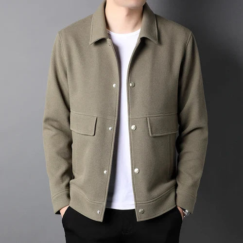 saferido Korean Fashion Lapel  Jacket Men's Loose Short Coat Spring Autumn Thickening Tops Fashion Casual Clothes For Male New S-3XL