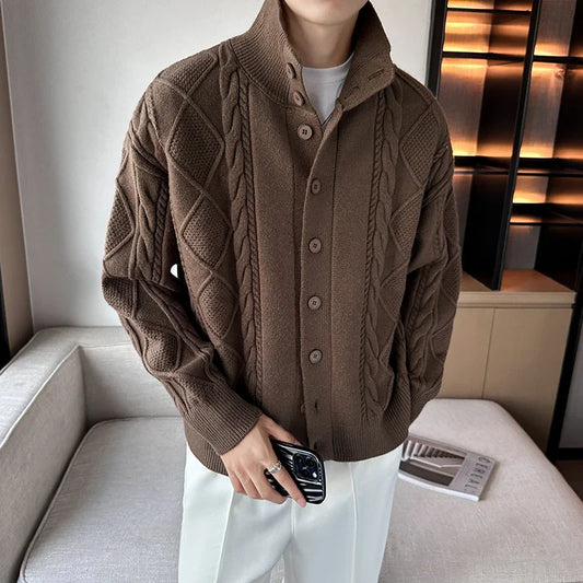 Winter Sweater Cardigan Men Warm Fashion Retro Knit Sweater Jacket Men Korean Loose Cardigan Sweater Mens Jumper Clothes M-3XL