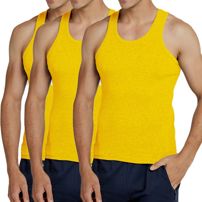 Hot Sale 3pcs / 100% Cotton Mens Sleeveless Tank Top Solid Muscle Vest Undershirts O-neck Gymclothing Tees Whorl Tops