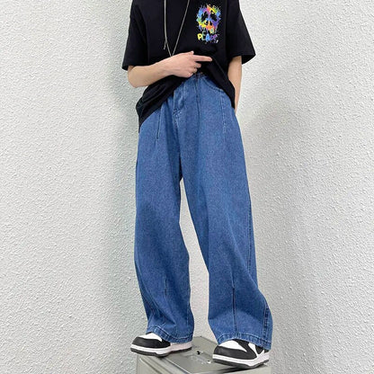 Men Wide Leg Jeans Loose Straight Baggy Denim Pant Men's Women's Streetwear Skateboard Pants Oversized Hip Hop Casual Trousers