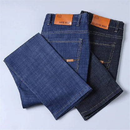 Oversize 42 44 Men Jeans Pants  New Casual Classic Blue Stretch Jeans Business Fashion Casual Denim Trousers Brand Pants