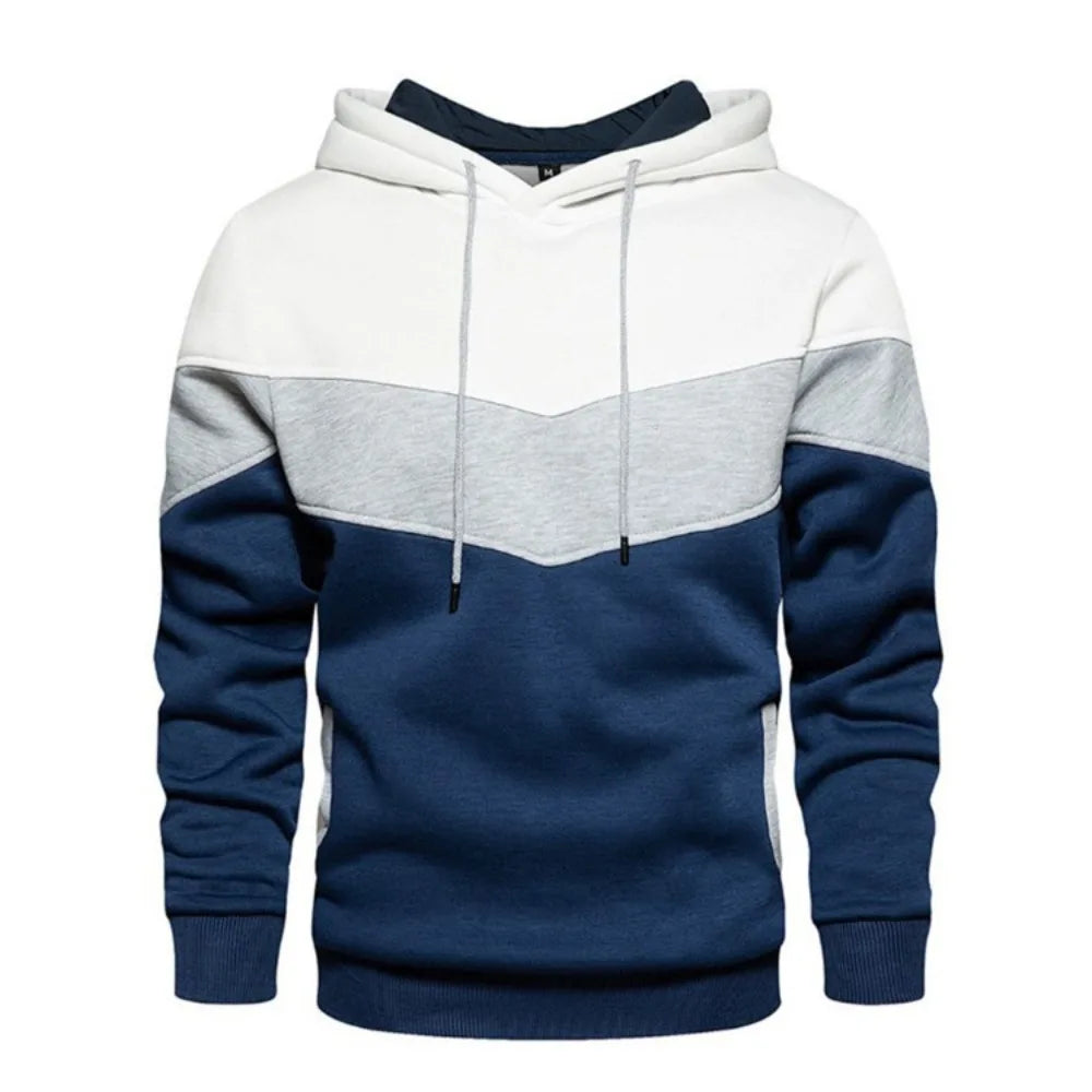 Men's Fleece Sweater Panel Hoodie Casual Sports Sweater Jacket