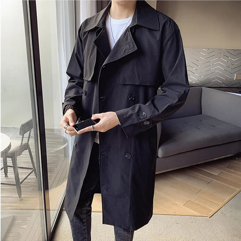 saferido  Clothing Men's Spring High Quality Business Trench Coats/Male Slim Fit Long Casual Windbreaker Jackets S-5XL