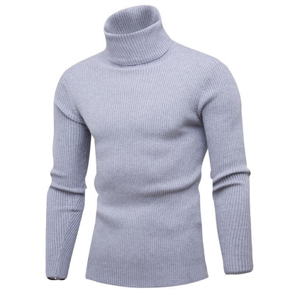 New Autumn Winter Turtleneck Sweater Men Solid Color Casual Knitted Pullovers Sweater Mens Slim Fit Pullover Mens Clothing