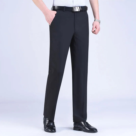 saferido  Men's Clothing New Loose Solid Color Office Business Casual Formal Man Spring Summer Thin Pockets Comfortable Zipper Pants