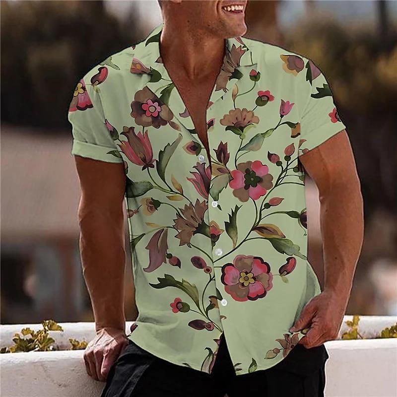 Coconut Tree Print Men's Polo Dazn Shirts And Blouses If Beach Fashion Short Sleeve Tops Oversize Streetwear Hawaiian Shirt 5xl