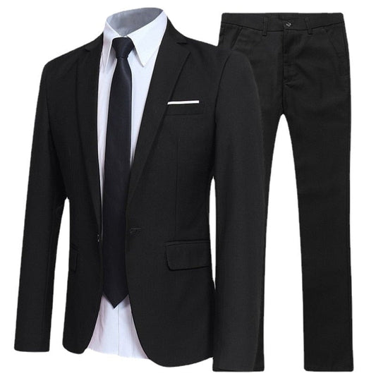 Men Blazers Sets 2 Pieces Elegant Luxury Formal Wedding 3 Suits Full Business Korean Pants Blue Coats Jackets