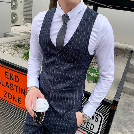 saferido Brand Clothing New Men's Suit Vest Dress Male Sleeveless Business Single Buckle Waistcoat Spring Autumn Plus Size S-4XL