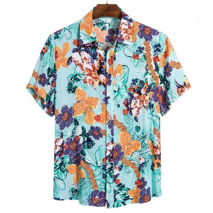 Summer Men For Shirt Holiday Fashion Beach Dot Print Short Sleeve Tops Aloha Clothing Streetwear Mens Hawaiian Shirts 5XL