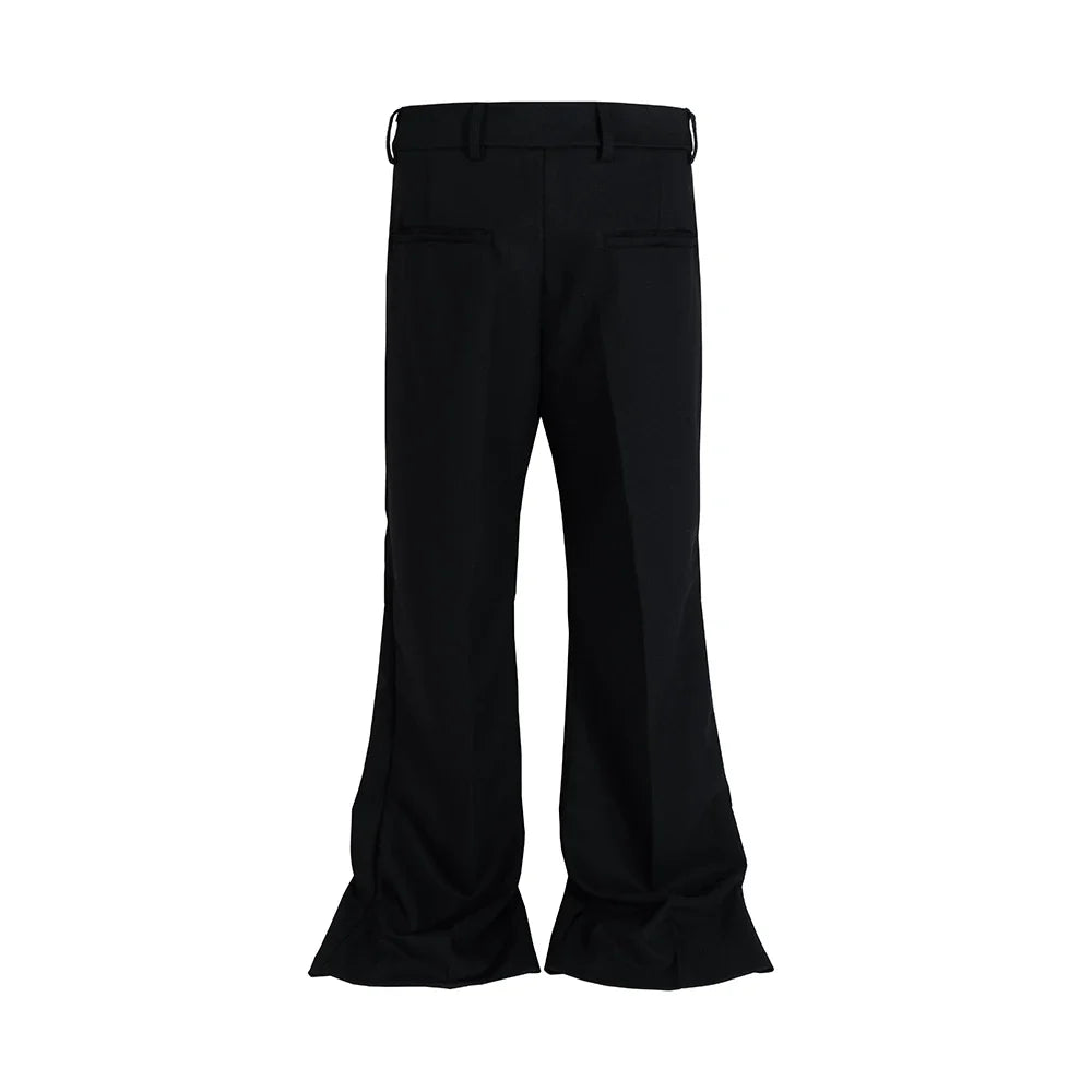 saferido New Black Color Straight Boot Cut for Men Streetwear Loose Baggy Suit Pants Ropa Hombre Oversized Casual Flare Trousers