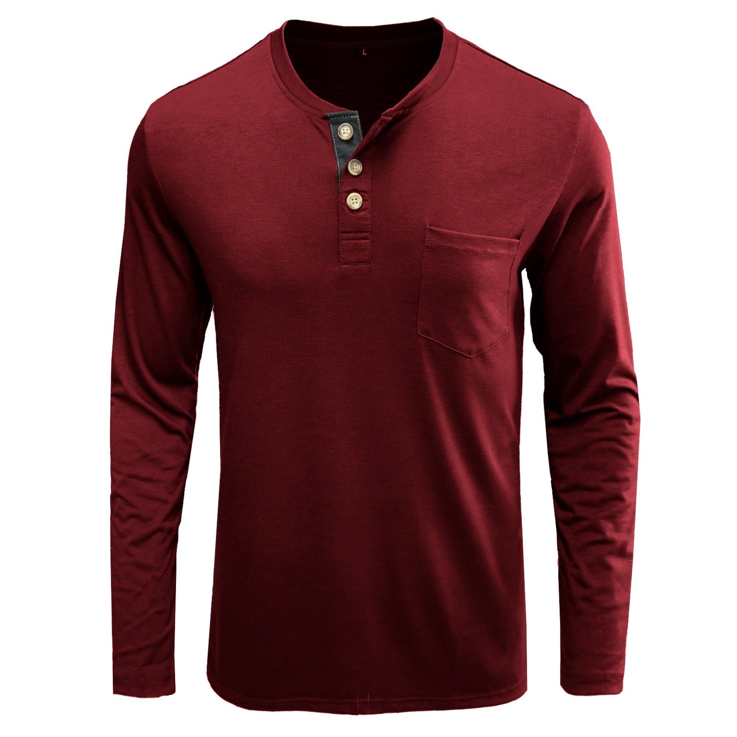 Spring Summer Henley T shirts Men Long Sleeve Basic Breathable Men's Tops Tee Fashion Solid Cotton T Shirt For Men