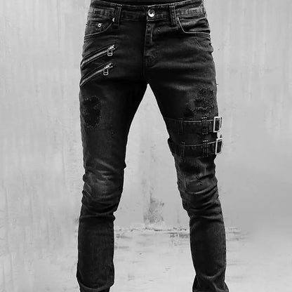 Straight Jeans Men High Waist Jean Spring Summer Boyfriend Jeans Streetwear Skinny Cacual Designer Long Denim Pants Trousers