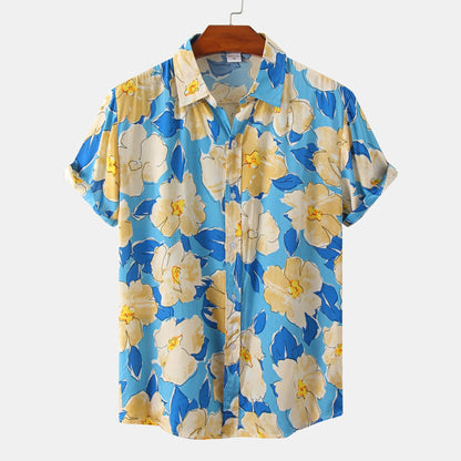 Shirt For Men Short Sleeve Tops  Summer Mens Hawaiian Shirts Casual Tropical Plants Print Beach Aloha Shirts And Blouses 5xl