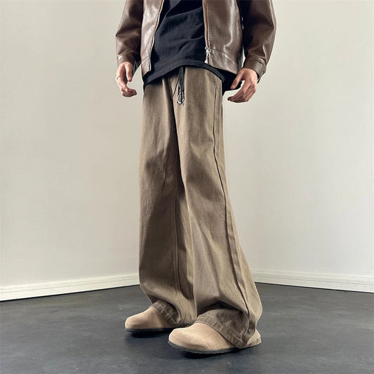 saferido Brown Baggy Jeans Men Casual Oversized Vintage Jeans Men Streetwear Hip-hop Loose Wide Leg Jeans Mens Retro Denim Trousers S-3XL