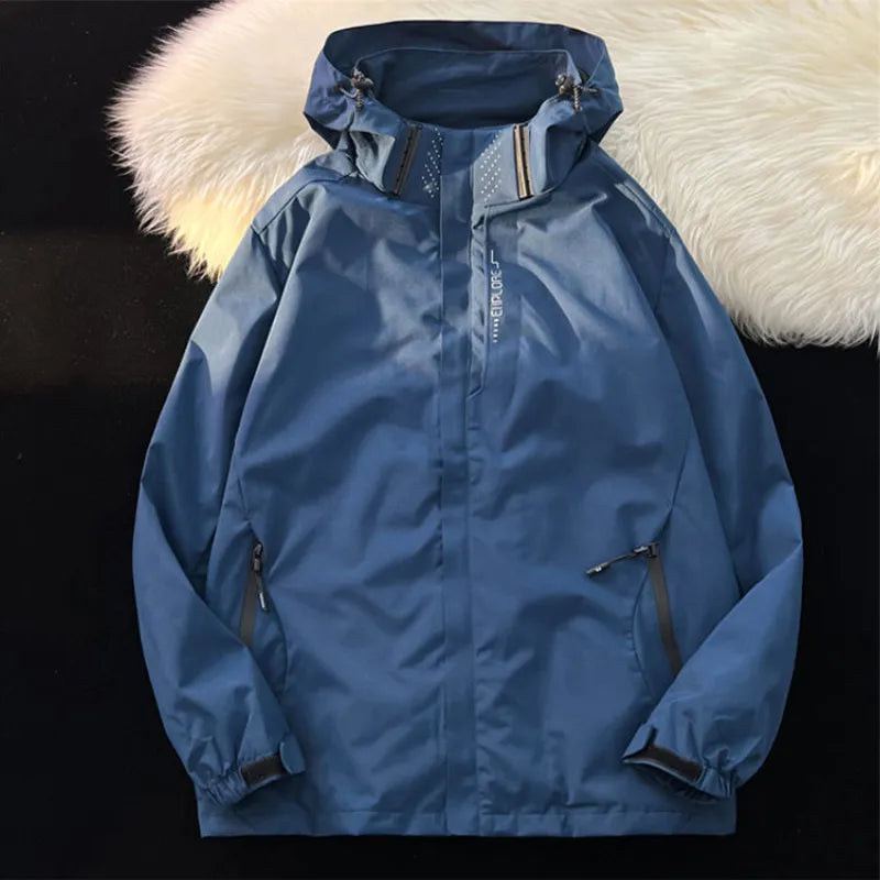 New Men's Jackets Autumn Windproof and Waterproof Zipper Solid Color Casual Loose Sports Hooded New Male Designer Clothing coat