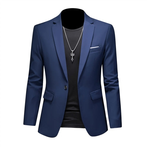 High Quality Business Slim Fit Single Buttons Suits Jacket Men Slim Fit Casual Fashion Wedding Groom Tuxedo Blazer Coats 6XL-M