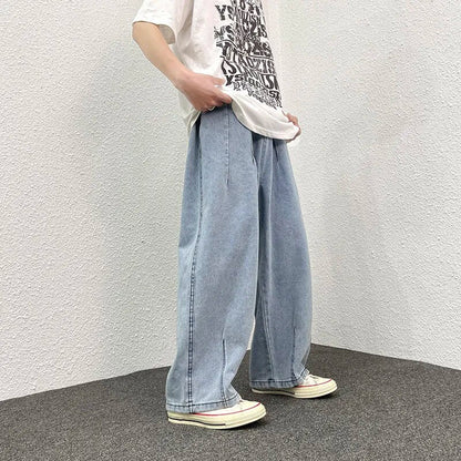 Men Wide Leg Jeans Loose Straight Baggy Denim Pant Men's Women's Streetwear Skateboard Pants Oversized Hip Hop Casual Trousers