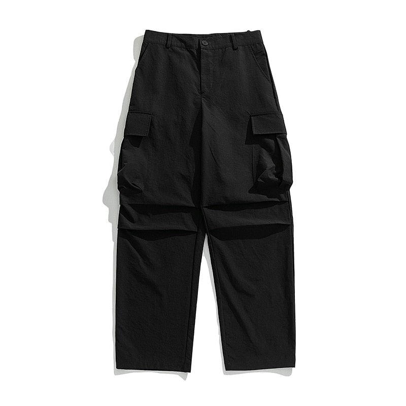 HOUZHOU Techwear Cargo Pants Men Parachute Green Trousers Male Streetwear Hip Hop Spring Summer Pocket Loose Casual Safari Style