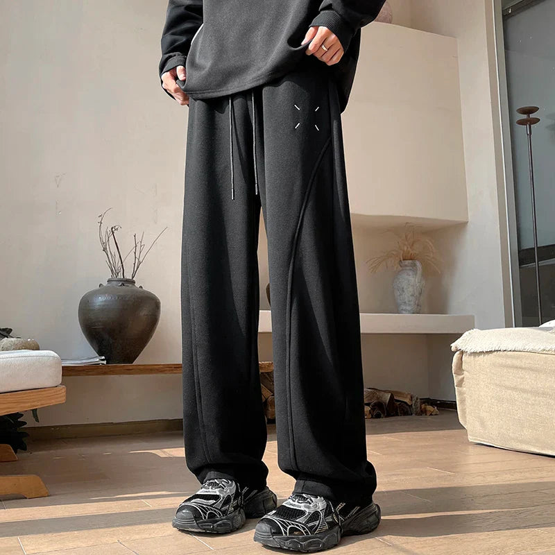 saferido Baggy Black Oversize Men's Cargo Pants Spring Autumn Straight Wide Leg Trousers aggy Streetwear Sport Sweatpants 5XL