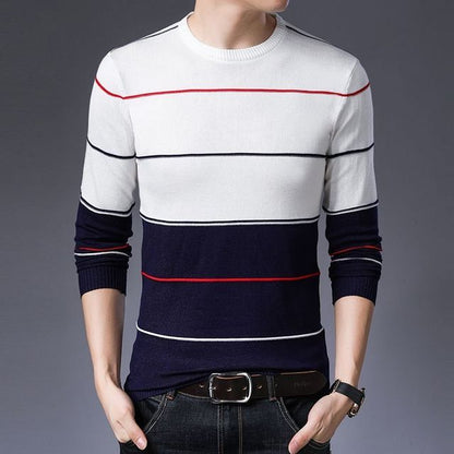 New Men Sweater Autumn Winter Cotton Knitted Pullover For Classic Brand Clothing Male Slim Bottoms Casual Fashion Men Sweaters