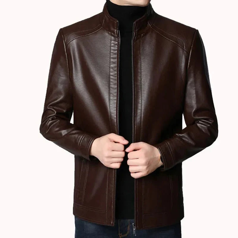 Men Leather Suit Jacket Men Slim Fit blazer Coat Men Fashion Leather jacket Streetwear Casual Blazer Jackets Male Outerwear mens