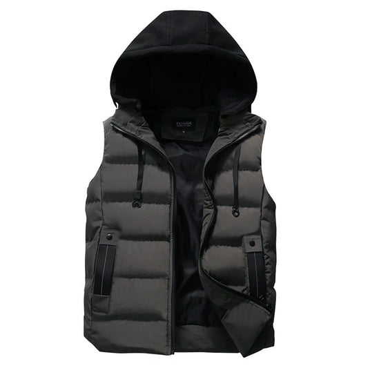 saferido       Men's Vest Jacket Winter Waterproof Warm Sleeveless Men Jacket Fashion Hooded Casual Vest Men Autumn Thicken Waistcoat