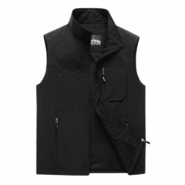 saferido Men's Vests Autumn Mens Sleeveless Vest Spring Summer Casual Travels Vest Outdoors Thin Big Size Vest Waistcoat Men Clothes