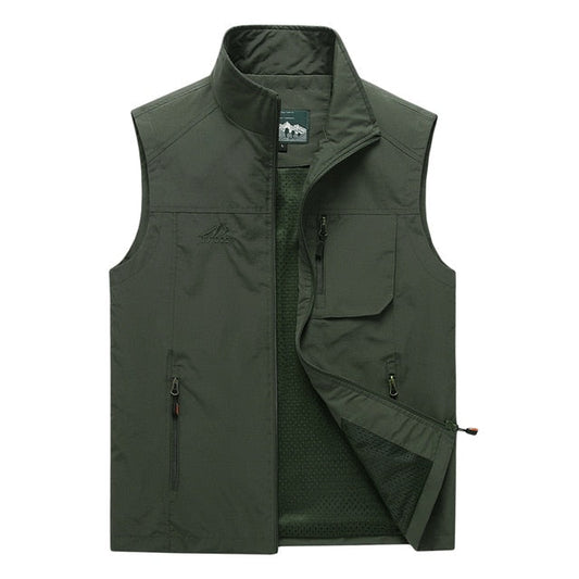 saferido Men's Vests Autumn Mens Sleeveless Vest Spring Summer Casual Travels Vest Outdoors Thin Big Size Vest Waistcoat Men Clothes