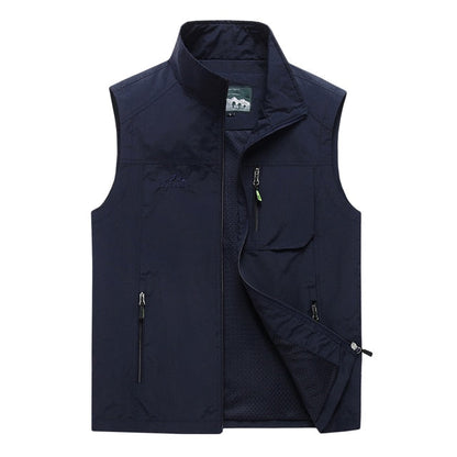 saferido Men's Vests Autumn Mens Sleeveless Vest Spring Summer Casual Travels Vest Outdoors Thin Big Size Vest Waistcoat Men Clothes