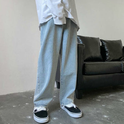 Men Jeans Autumn Male Trousers Cozy Breathable Retro Loose All-match Korean Trendy Streetwear Students Ulzzang Chic Wide Leg 3XL