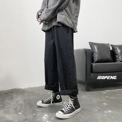 Men Jeans Autumn Male Trousers Cozy Breathable Retro Loose All-match Korean Trendy Streetwear Students Ulzzang Chic Wide Leg 3XL