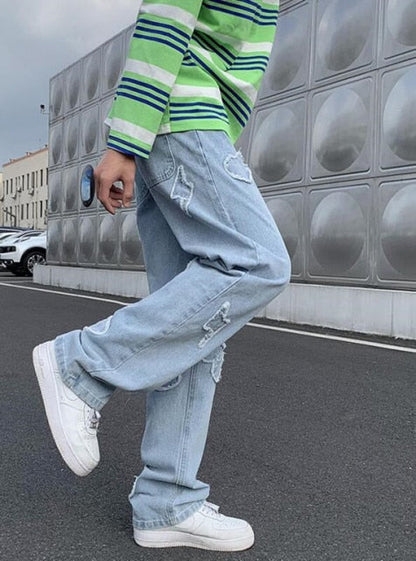 Men's Jeans Casual Denim Pants Hip Hop Neutral Jeans Streetwear Loose Straight Jean Pants Girl trousers Denim Jeans For Men