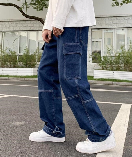 Men's Jeans Casual Denim Pants Hip Hop Neutral Jeans Streetwear Loose Straight Jean Pants Girl trousers Denim Jeans For Men