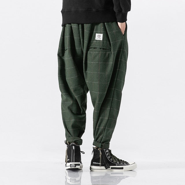 saferido       New Plaid Men's Jogging Sweatpants Winter Men Harem Pants Casual Big Size Harajuku Woman Cargo Pants Streetwear Dropshipping