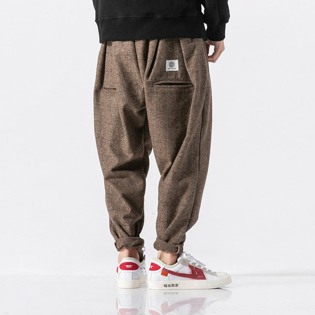 saferido       New Plaid Men's Jogging Sweatpants Winter Men Harem Pants Casual Big Size Harajuku Woman Cargo Pants Streetwear Dropshipping